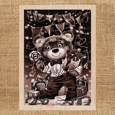 CHRISTMAS BEAR pyroprinter & laser-ready file 3DWave.us
